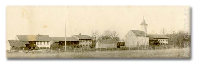 Bruck, Pfarrei Neukirchen, mit der Kapelle St. Rupertus - aufgenommen um 1920