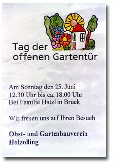 Tag der offenen Gartentr 2000 - Plakat